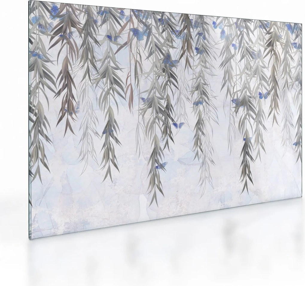 Kép - Fűzfa gallyak pillangókkal (üvegen) (70x50 cm)