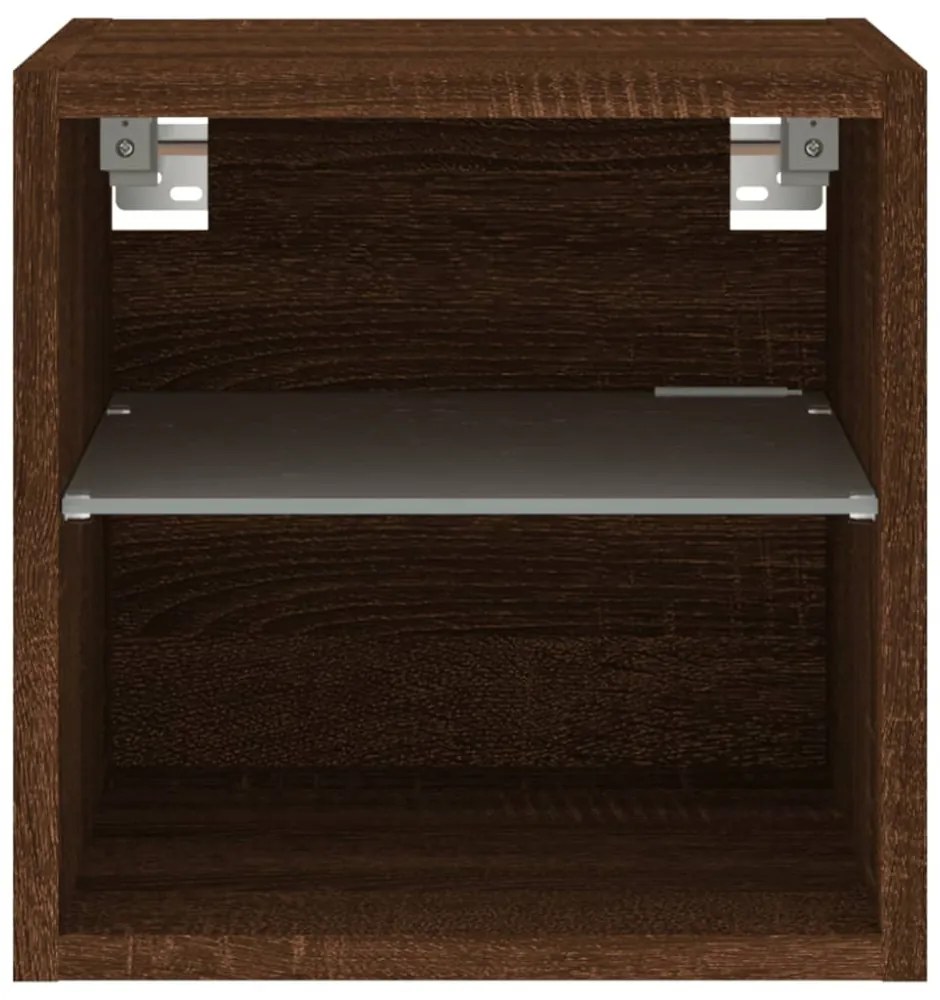 2 db barna tölgyszínű fali TV-szekrény LED-del 30x28,5x30 cm