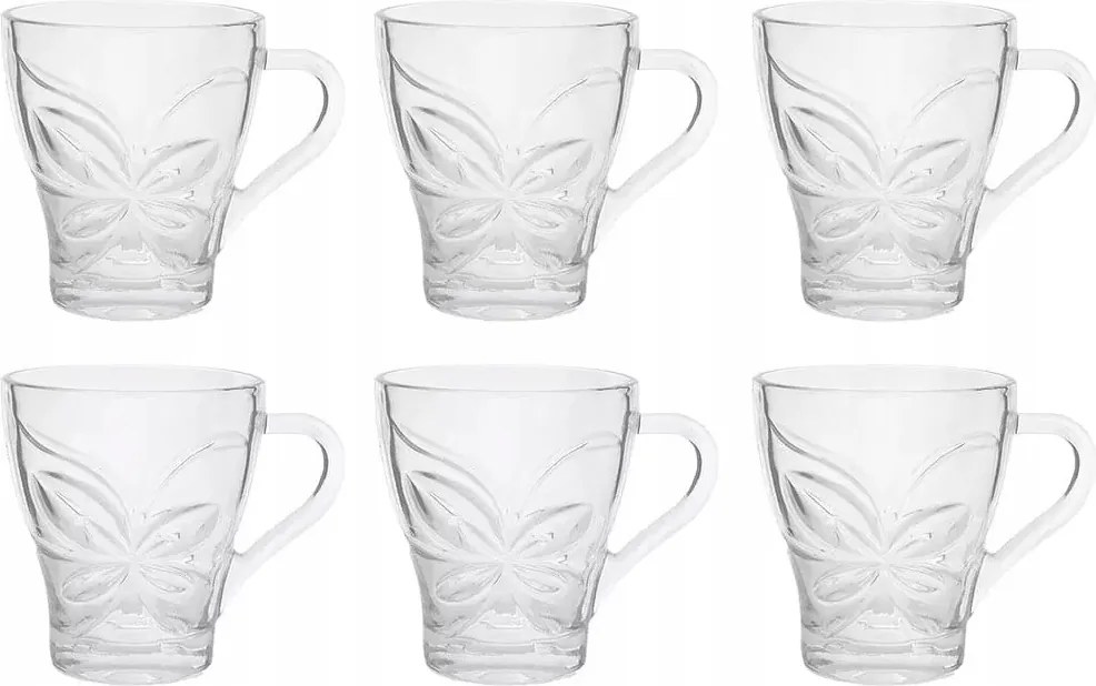 Pohár füles kúp virág 280 ml 6 db-os szett