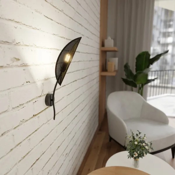 Fali lámpa LOTUS 1xE14/10W/230V fekete/arany