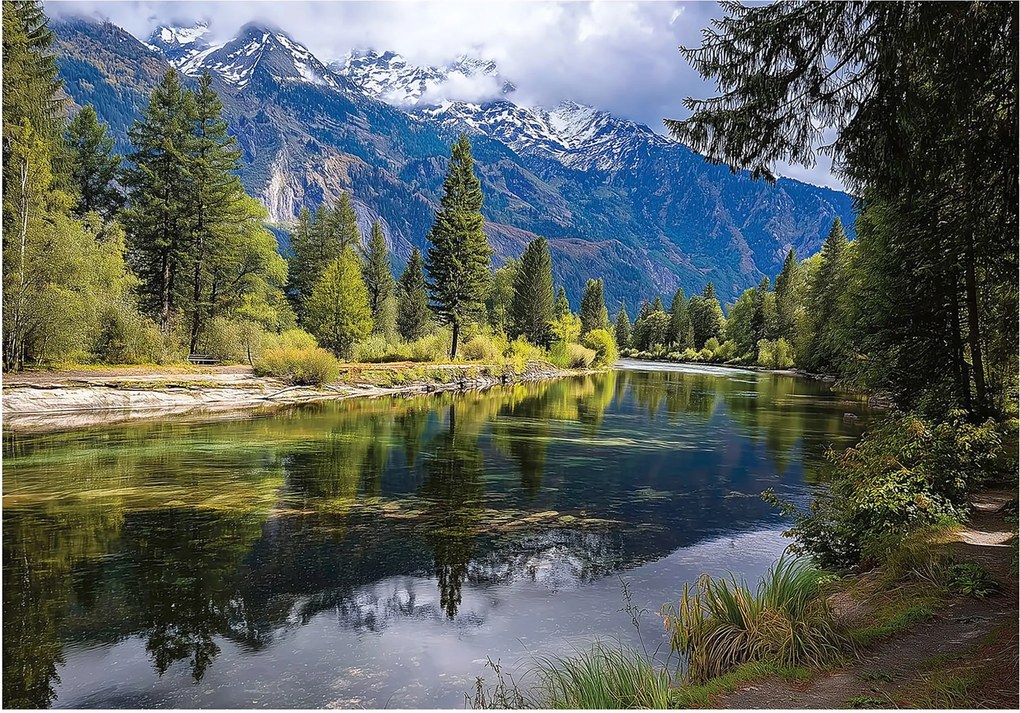 Fotótapéta Tájkép Folyó Hegyek 3D Tájkép Falra Hálószoba Nappali 400x280