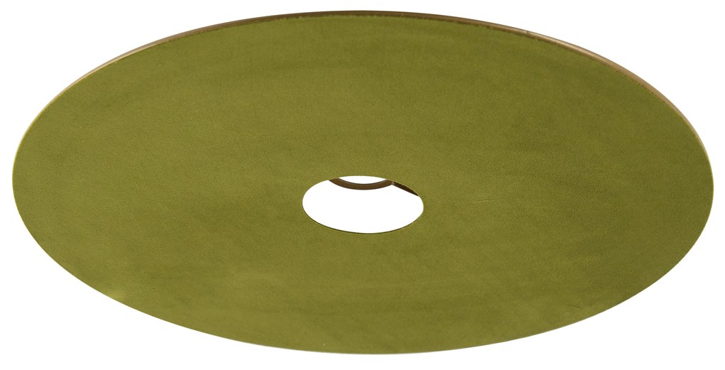 Bársony lapos lámpabúra zöld arany szegéllyel 45 cm