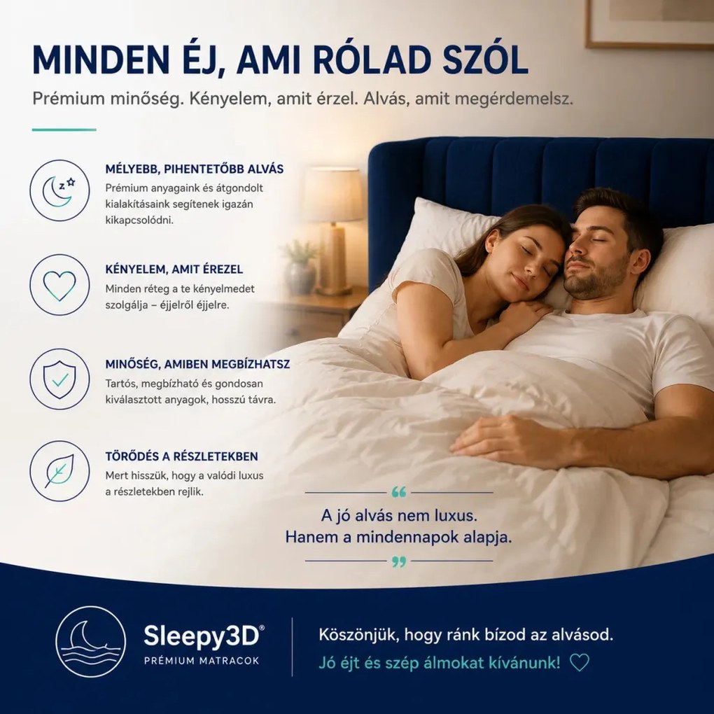 Sleepy 3D Ocean 25 cm magas luxus matrac / félkemény / 100x200 cm