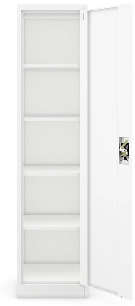 Fém iratszekrény ALEX, 450 x 1850 x 400 mm, fehér