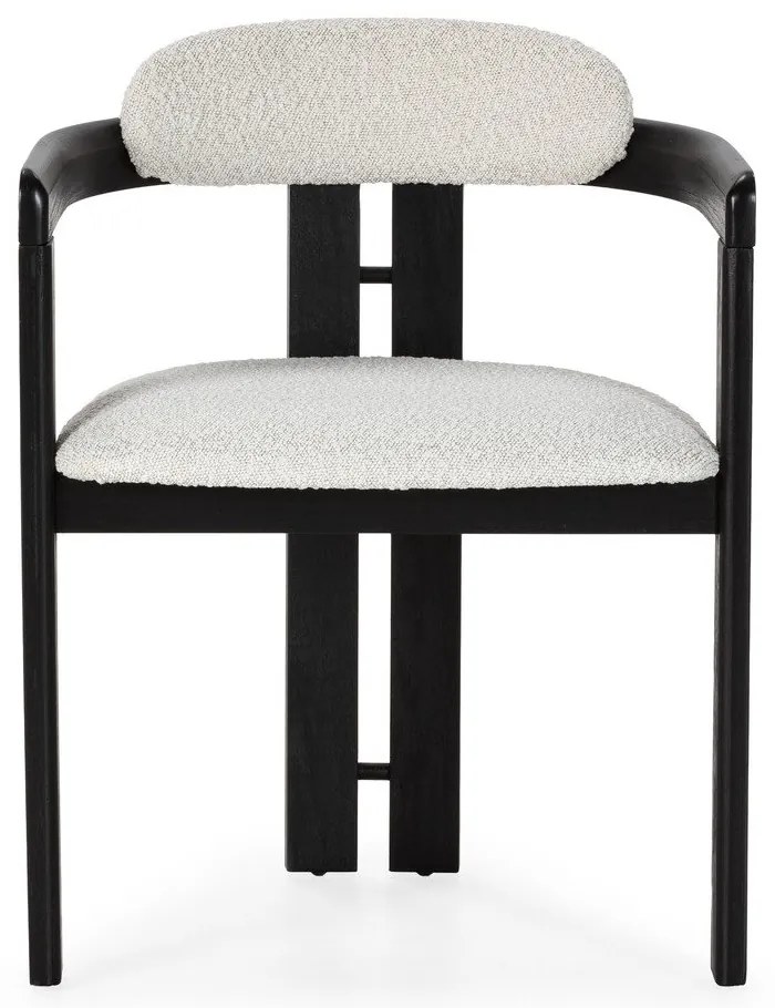 Fehér-fekete kárpitozott karfás étkezőfotel szett 2 db-os Eiden – MOME