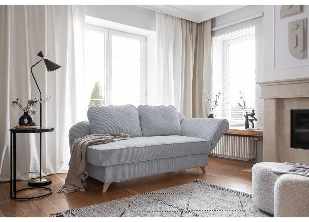Világosszürke kordbársony heverő (jobb oldali) Chic Charlotte – Miuform