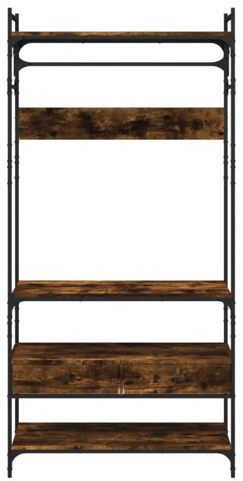 füstös tölgy szerelt fa ruhásszekrény fiókokkal 89x39x184,5 cm