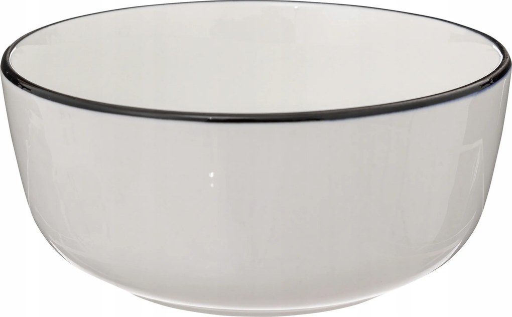 Ø15 Cm-es Porcelán Tál, Fekete Szegéllyel Az Ételek Felszolgálásához