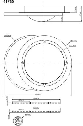 Globo 41785 Mennyezeti lámpa, fém matt fekete, alumínium szürke csiszolt, akril fehér, műanyag fehér, szilikon fehér, HxSzxM: 369x300x83mm, tartozék: LED 30W 230V, 3900lm forrás, 2200lm kimenet, 4000K