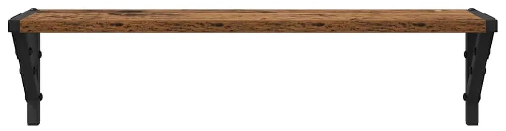 vidaXL Falpolcok polcokkal 2 pcs Öreg fa 60 x 15 x 15,5 cm Faanyag