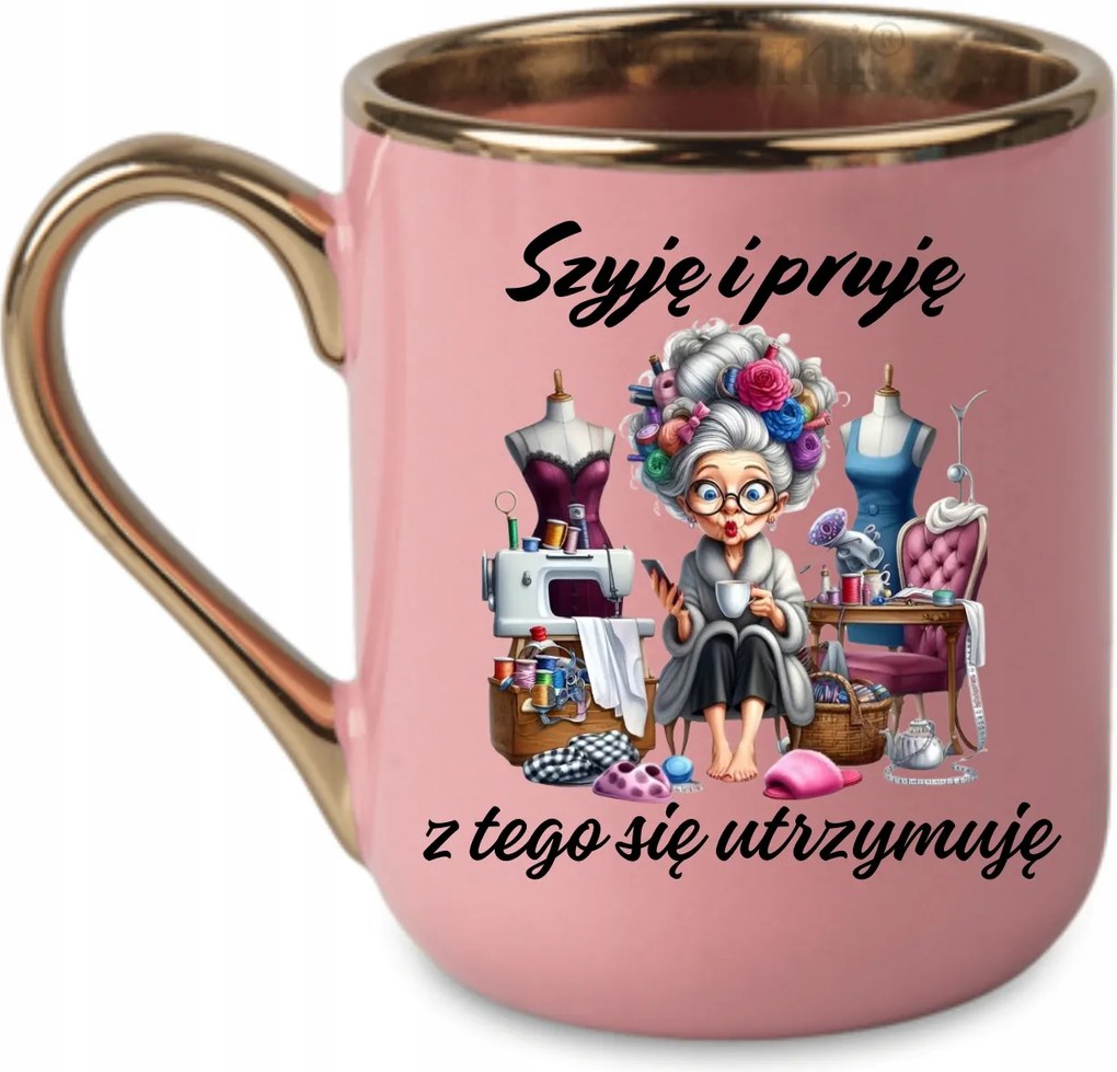 Elegáns bögre „Varom és préselem” 330 Rózsaszín