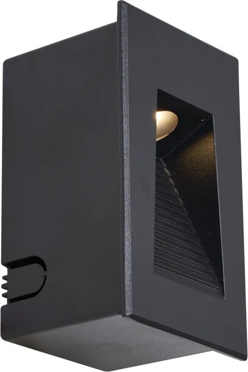 6 darabos modern süllyesztett fali lámpa szett fekete 7 cm LED-del IP65 - Trem