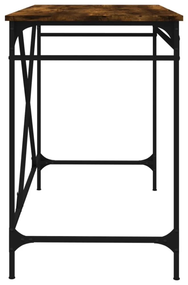 füstös tölgy színű szerelt fa és vas íróasztal 100 x 50 x 75 cm
