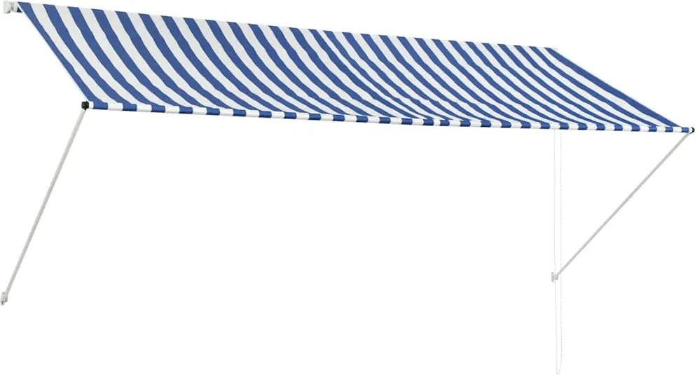 vidaXL feltekerhető kék és fehér napellenző 300 x 150 cm