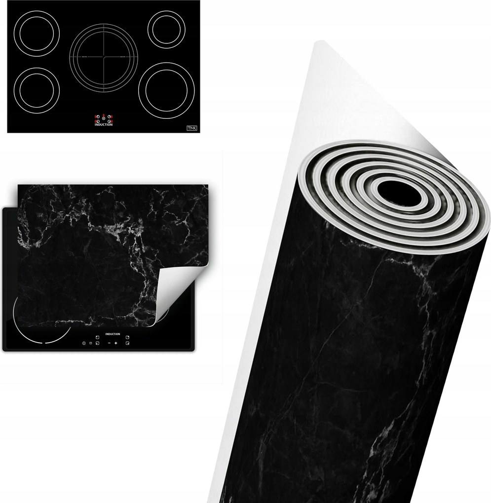Vinil Indukciós Védelem Asztallap 80x52 Márvány fekete