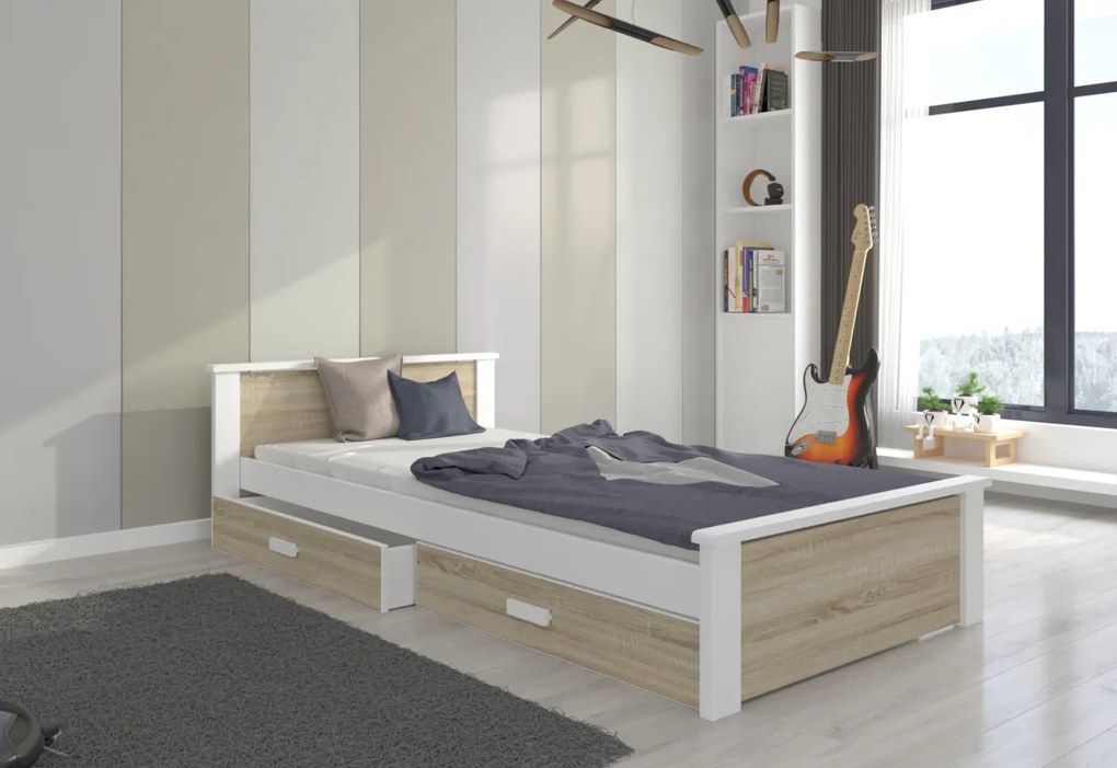 ALDEXO ágy, 180x80, fehér