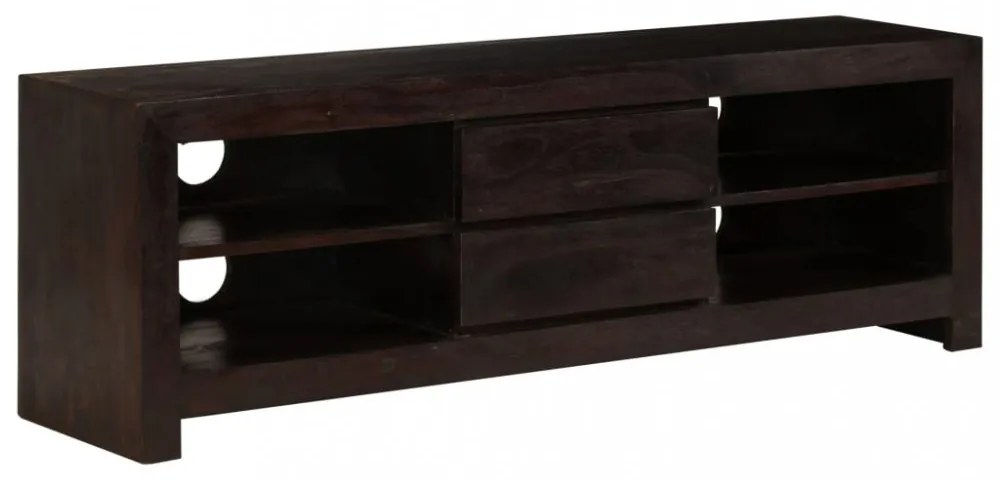 sötétbarna tömör akácfa TV-szekrény 120 x 30 x 40 cm