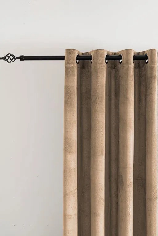 Sötétítő függöny ELVIO VELVET 140x250 cm, bézs Felfüggesztés: Fém gyűrűk