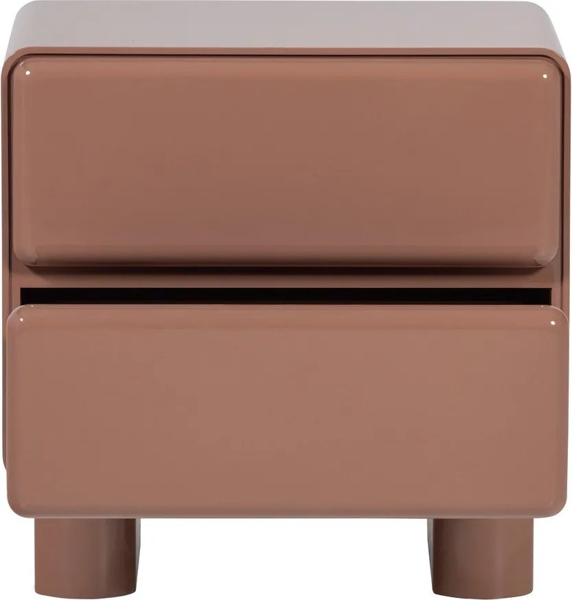 Rózsaszín fényes éjjeliszekrény Lustra – WOOOD