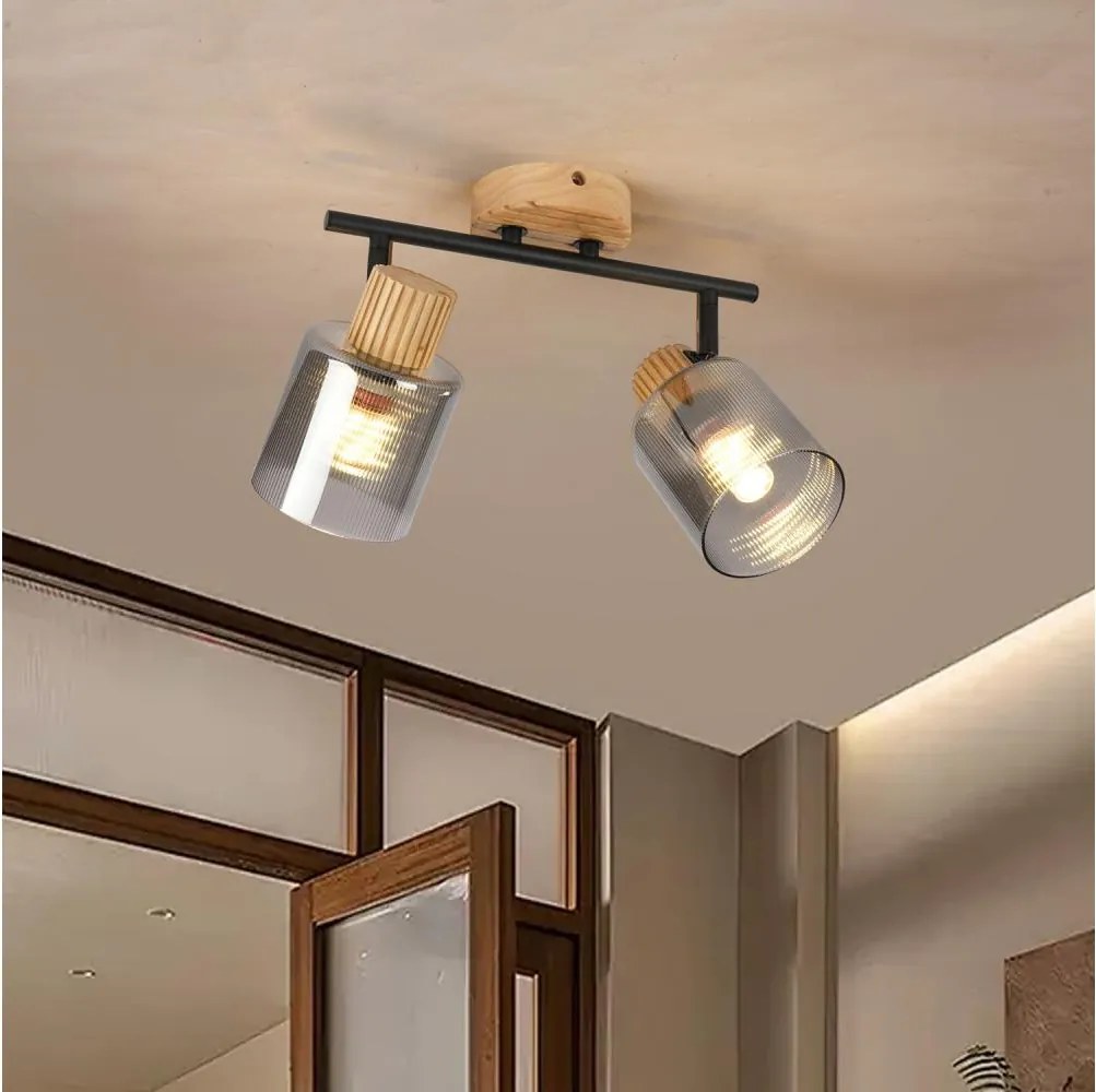 Brilagi - HYGGE spotlámpa 2xE14/15W/230V fa/füstszínű