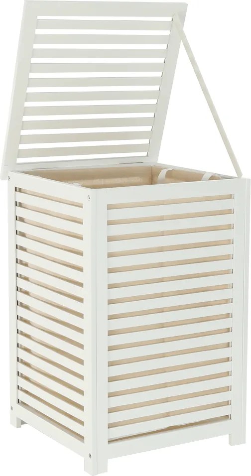 Szennyestartó kosár, lakkozott, banbusz/féher/bézs, BASKET