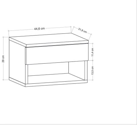Fehér VETRA éjjeliszekrény