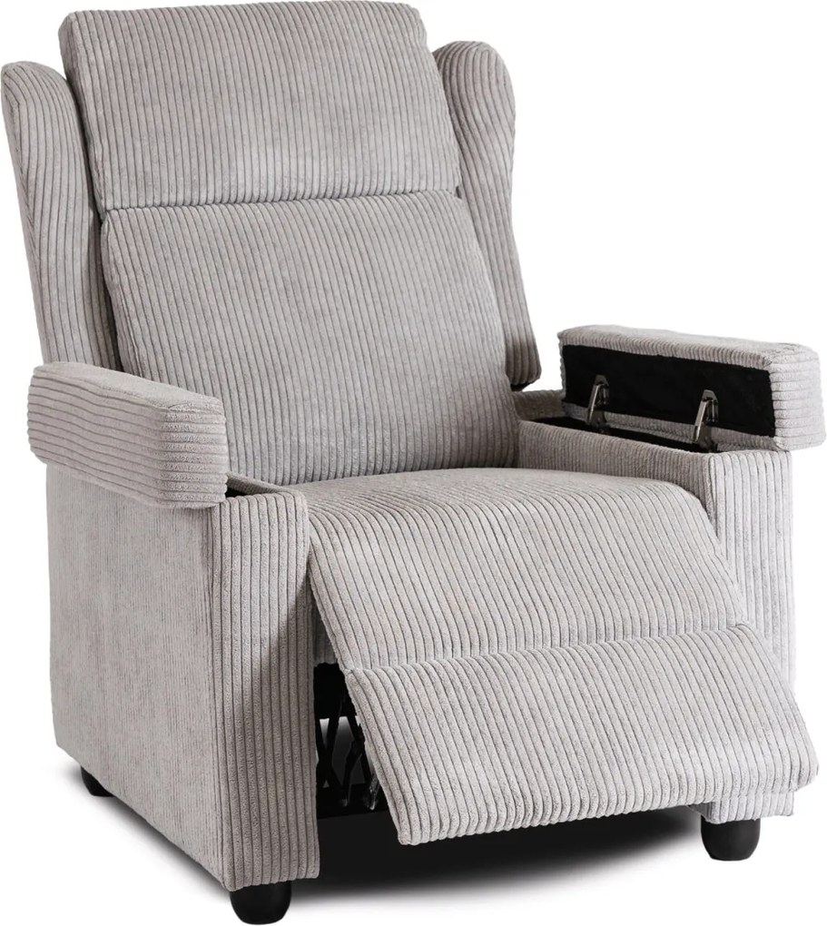 Dönthető fotel szürke kord kárpittal – SPENCER