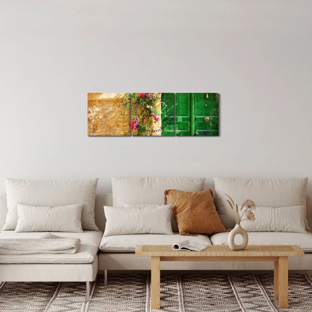 Egy régi ajtó képe (órával) (90x30 cm)