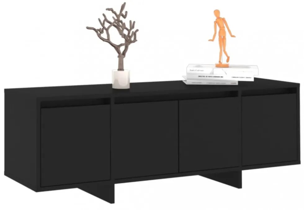 fekete szerelt fa fali TV-szekrény 120x30x40,5 cm