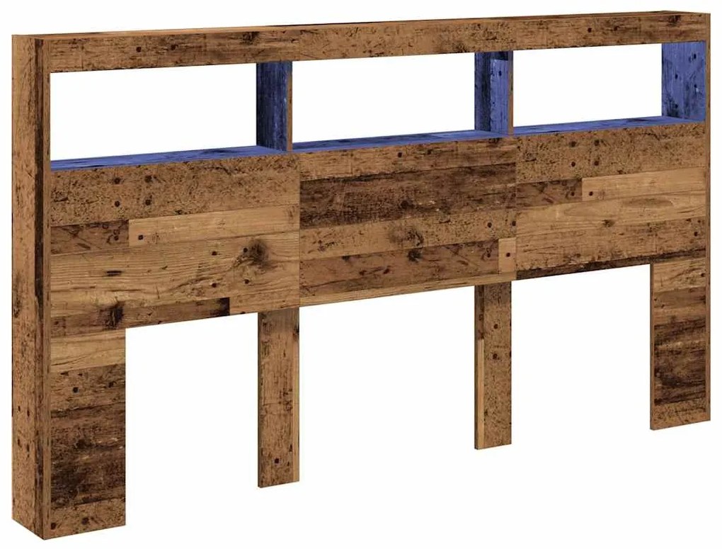 antik fa áthidalószekrény LED-világítással 180 x 17 x 102 cm