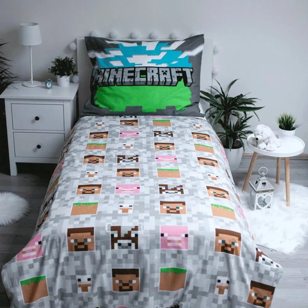 Minecraft Pixel Paradise ágyneműhuzat 140×200cm, 70×90 cm