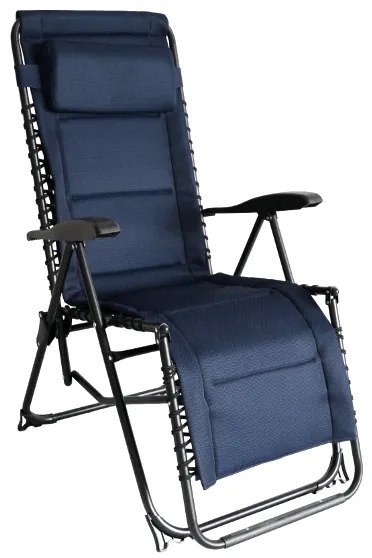 RECKMANN ÖSSZECSUKHATÓ SZÉK FÉMVÁZAS PÁRNÁS FEJTÁMLA 99/167X63,5X116/78CM