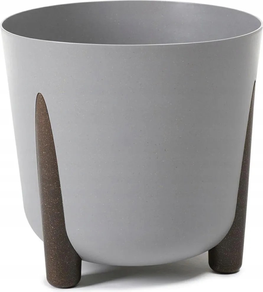 Virágcserép Újrahasznosított Öko betéttel szürke, lábakon dísz 30cm