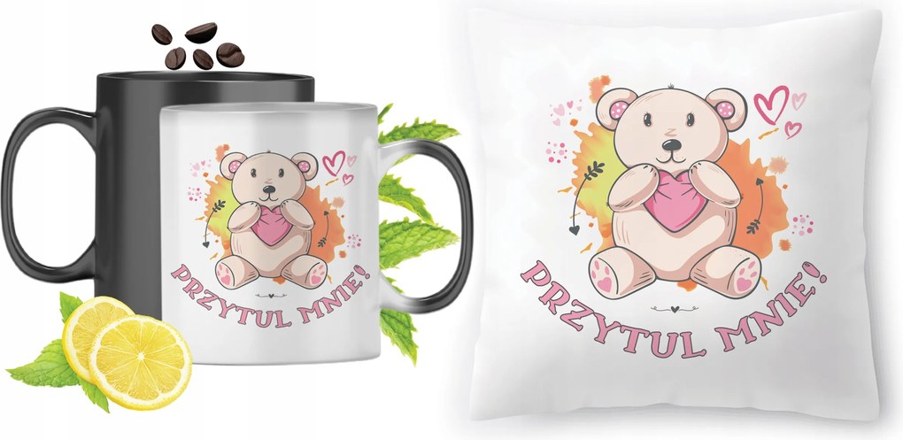 Maci Mágikus bögre fényképes nyomott mintás párna szett