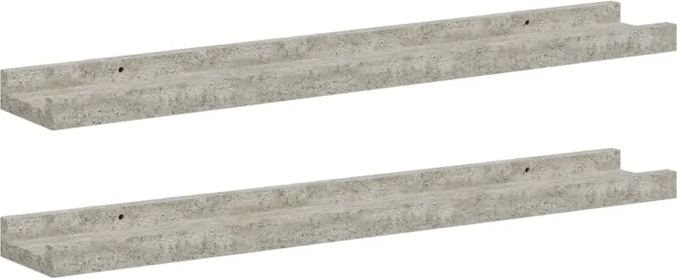 vidaXL 2 db betonszürke fali polc 60 x 9 x 3 cm