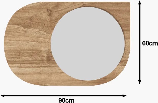 Pubble tükör, dió, 60 cm