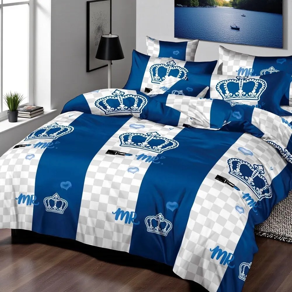 Ágynemű CROWN BLUE 7 részes 140X200 cm