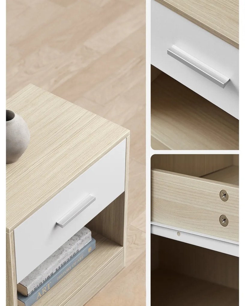 E1081 éjjeliszekrény szett, tölgyfa, 2 db