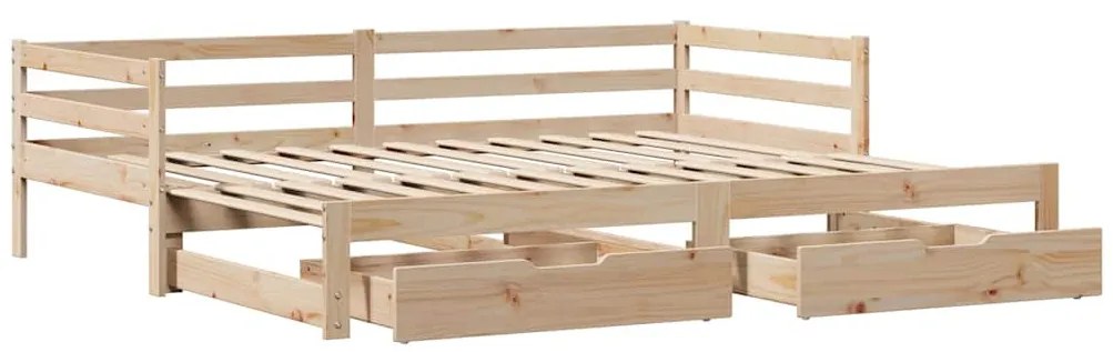 kihúzható heverő fiókokkal matrac nélkül 80 x 200 cm