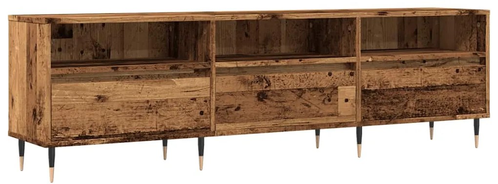 antik fa színű szerelt fa TV-szekrény 150 x 30 x 44,5 cm