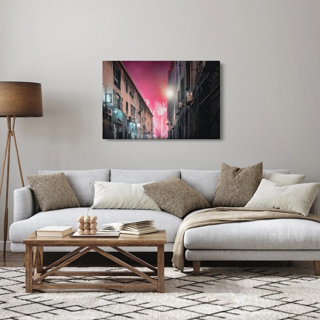 Vászonkép - Tűzijáték Marseille-ben (90x60 cm)