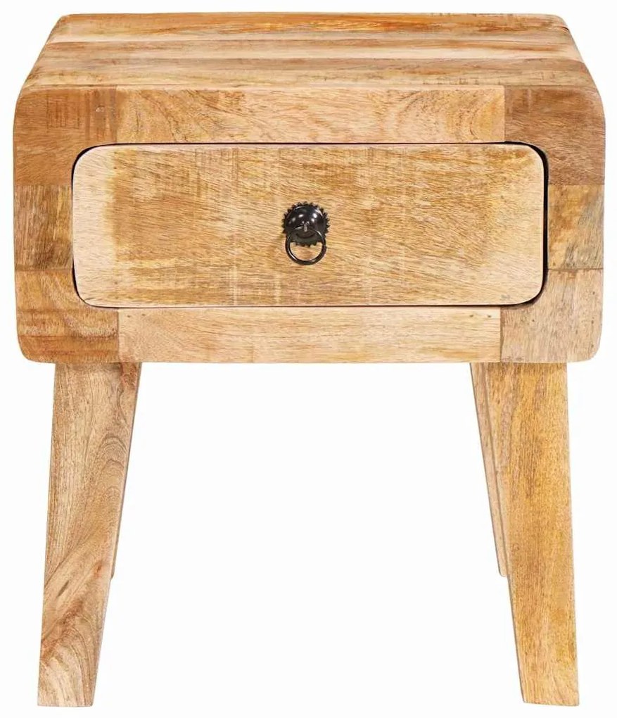 Végasztalok fiókkal ajtóval Barna 40 x 32 x 46 cm tömör mangófa