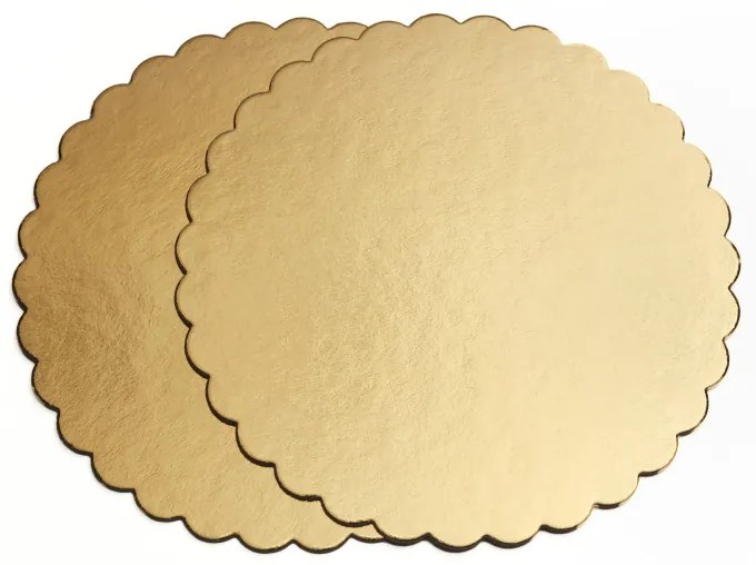 Prémium tortaalátét, hullámos, arany, 3mm, 18cm