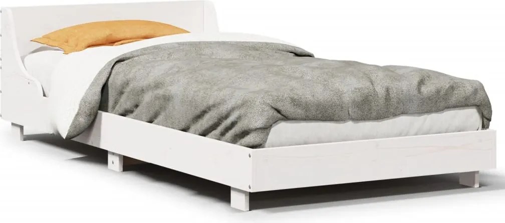 vidaXL fehér tömör fenyőfa ágy matrac nélkül 100 x 200 cm