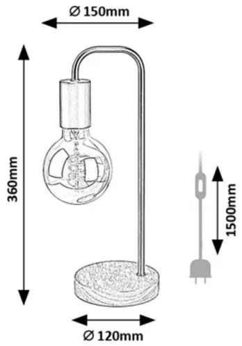 Rabalux 2090 - BRUNO asztali lámpa 1xE27/40W/230V