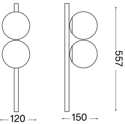 Ideal Lux - LED Mennyezeti lámpa BINOMIO 2xG9/3W/230V fekete