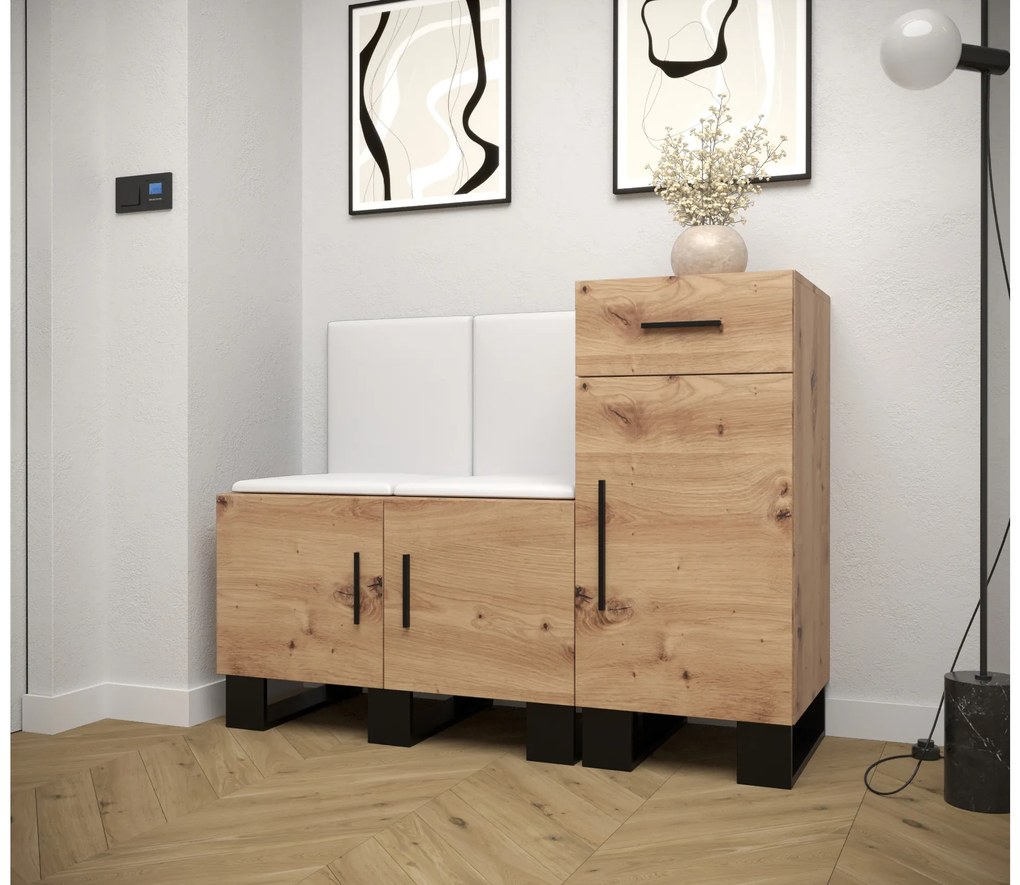 Előszobabútor Amanda 18 (artisan tölgy + fehér). 1086017