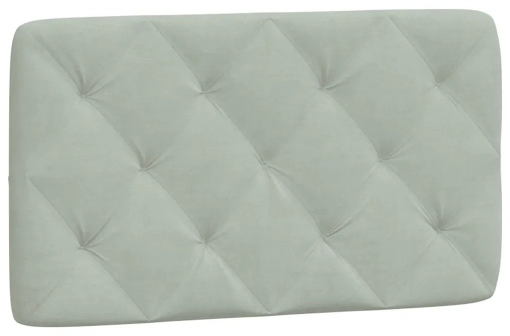 világosszürke bársony fejtámla párna 80 cm