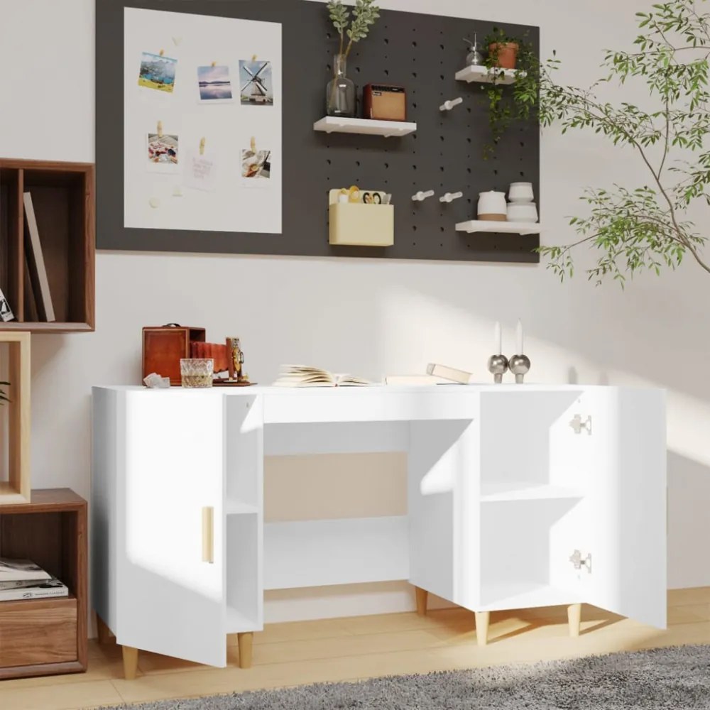 vidaXL fehér szerelt fa íróasztal 140 x 50 x 75 cm