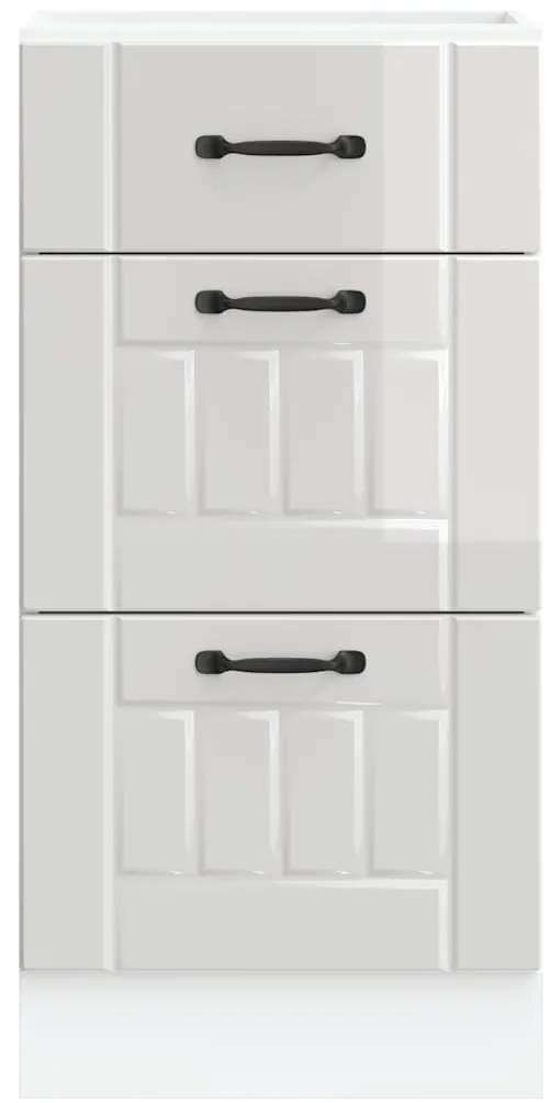 konyhai alsószekrény Lucca" magasfényű fehér, rétegelt fa"